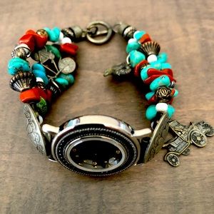 Watch - Turquoise/Coral Western Bracelet